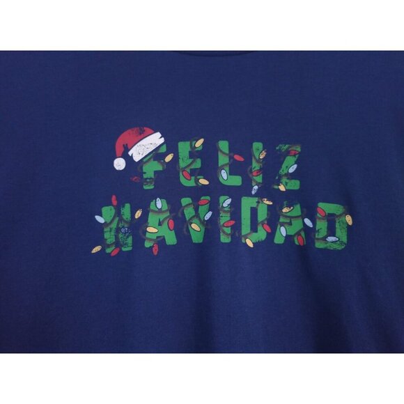 Men's Merry Christmas Long Sleeve Quilted Shirt in Navy by Club Room. NWT - Picture 5 of 8